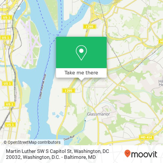 Martin Luther SW S Capitol St, Washington, DC 20032 map