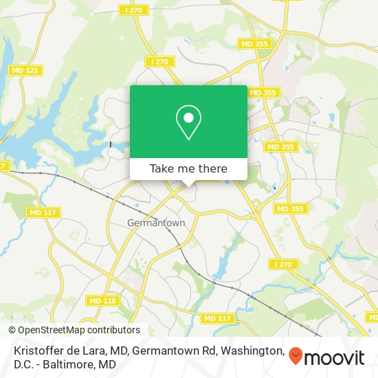 Mapa de Kristoffer de Lara, MD, Germantown Rd