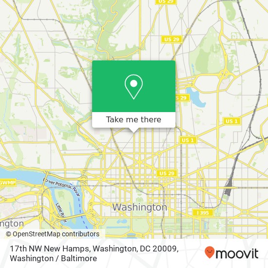 Mapa de 17th NW New Hamps, Washington, DC 20009