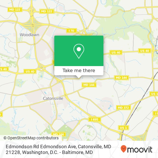 Edmondson Rd Edmondson Ave, Catonsville, MD 21228 map