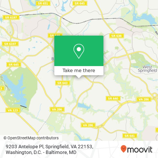 9203 Antelope Pl, Springfield, VA 22153 map
