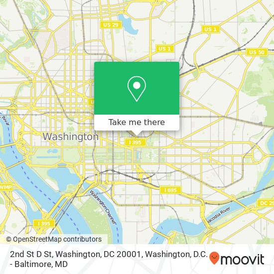 2nd St D St, Washington, DC 20001 map