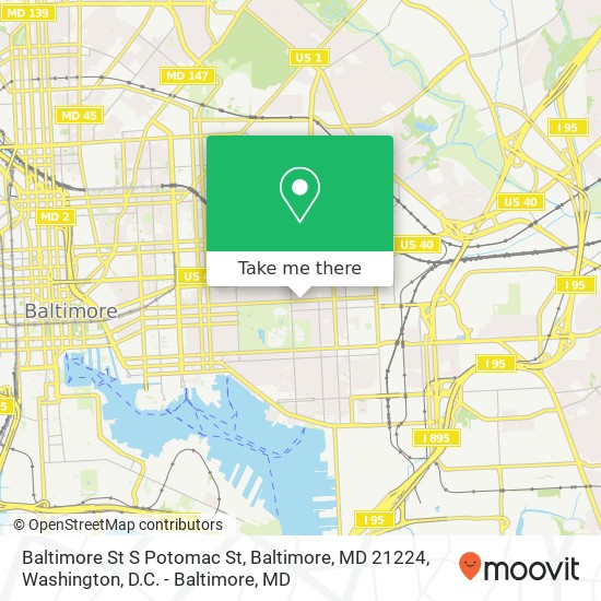 Mapa de Baltimore St S Potomac St, Baltimore, MD 21224