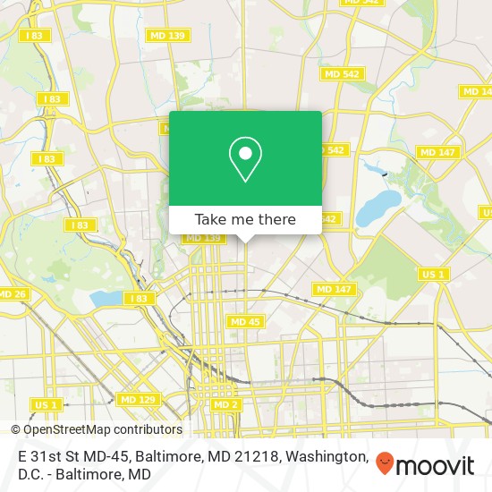 Mapa de E 31st St MD-45, Baltimore, MD 21218