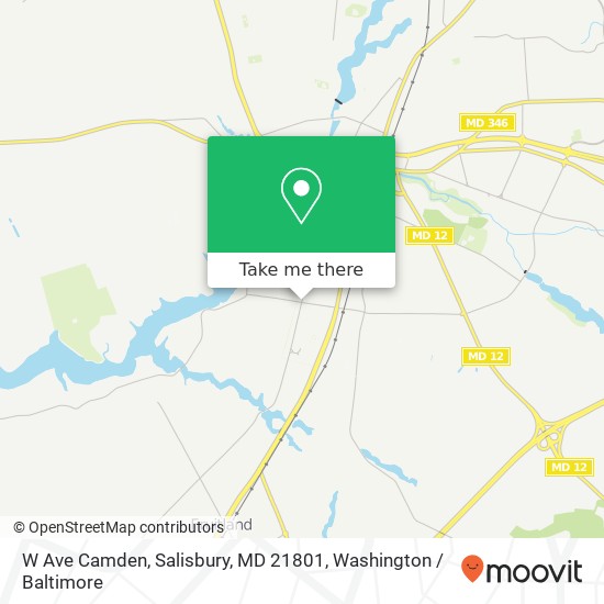 Mapa de W Ave Camden, Salisbury, MD 21801