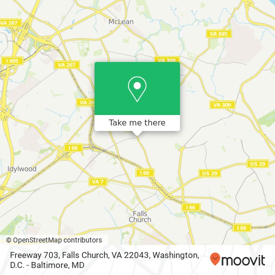 Mapa de Freeway 703, Falls Church, VA 22043