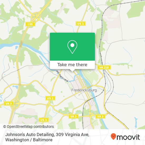 Mapa de Johnson's Auto Detailing, 309 Virginia Ave