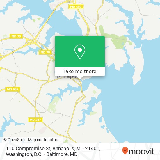 Mapa de 110 Compromise St, Annapolis, MD 21401