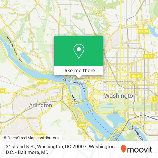 31st and K St, Washington, DC 20007 map