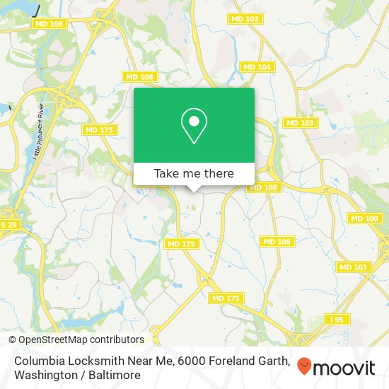 Columbia Locksmith Near Me, 6000 Foreland Garth map