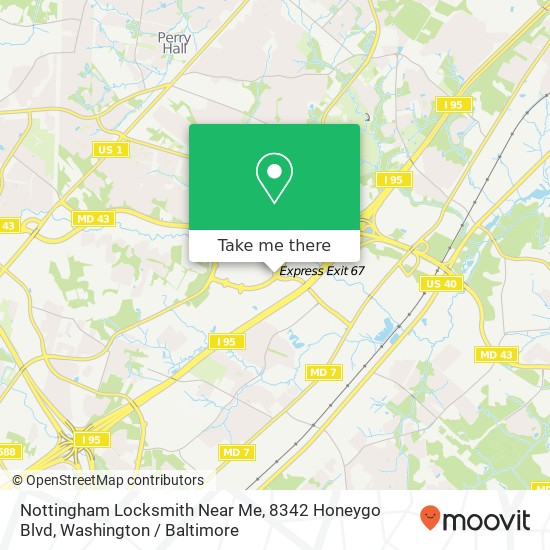 Mapa de Nottingham Locksmith Near Me, 8342 Honeygo Blvd