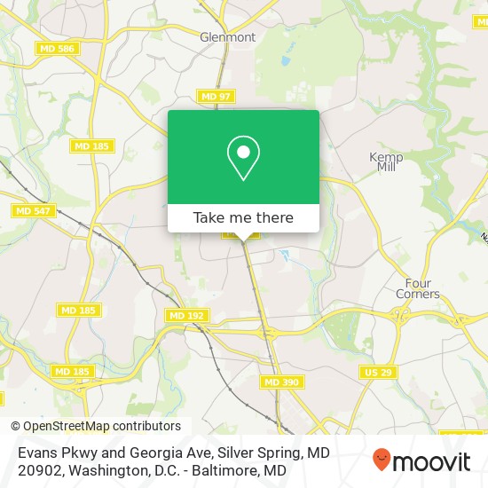 Evans Pkwy and Georgia Ave, Silver Spring, MD 20902 map