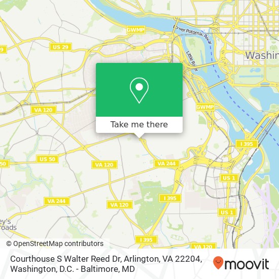 Courthouse S Walter Reed Dr, Arlington, VA 22204 map