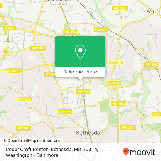 Mapa de Cedar Croft Benton, Bethesda, MD 20814