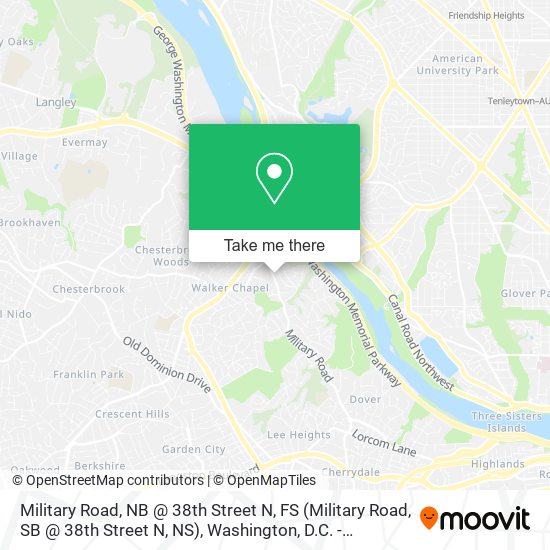 Mapa de Military Road, NB @ 38th Street N, FS (Military Road, SB @ 38th Street N, NS)