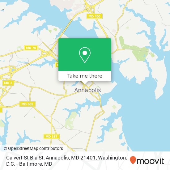 Calvert St Bla St, Annapolis, MD 21401 map