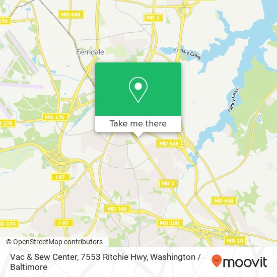 Mapa de Vac & Sew Center, 7553 Ritchie Hwy