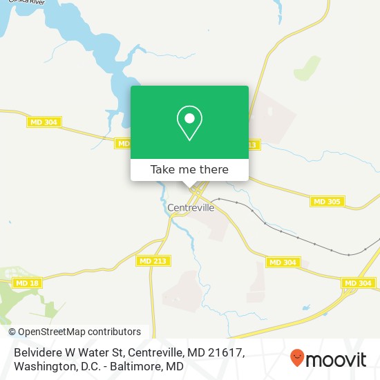 Mapa de Belvidere W Water St, Centreville, MD 21617