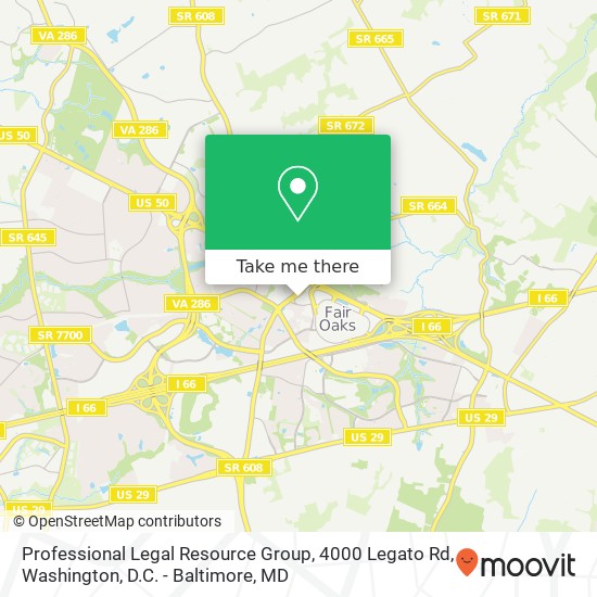 Professional Legal Resource Group, 4000 Legato Rd map