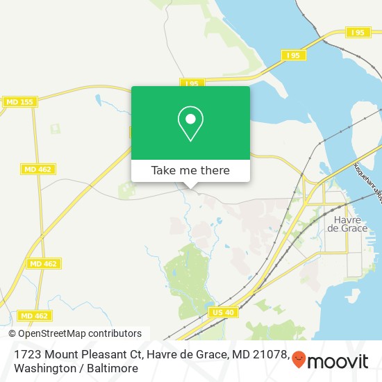 Mapa de 1723 Mount Pleasant Ct, Havre de Grace, MD 21078