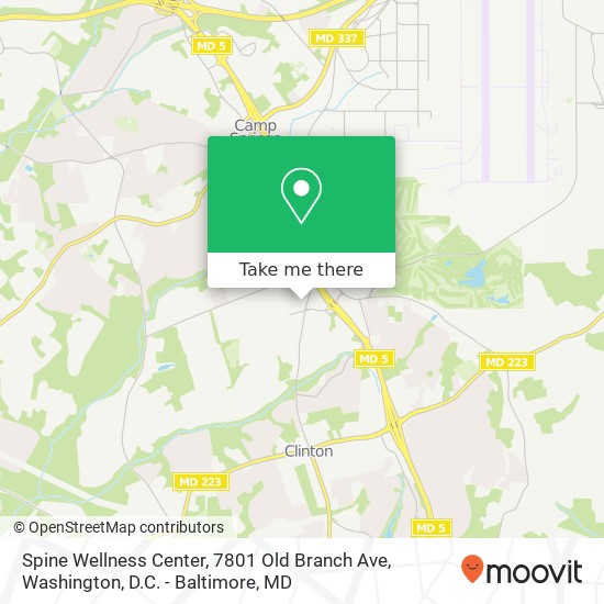 Mapa de Spine Wellness Center, 7801 Old Branch Ave