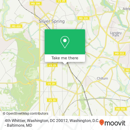 4th Whittier, Washington, DC 20012 map