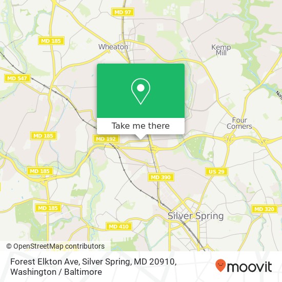 Forest Elkton Ave, Silver Spring, MD 20910 map