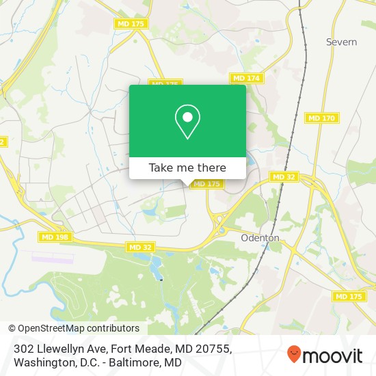 Mapa de 302 Llewellyn Ave, Fort Meade, MD 20755