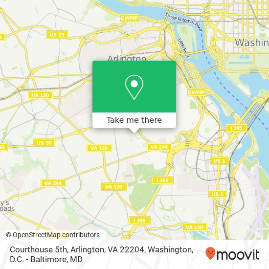 Mapa de Courthouse 5th, Arlington, VA 22204