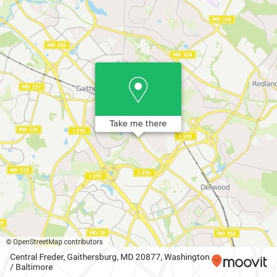 Mapa de Central Freder, Gaithersburg, MD 20877