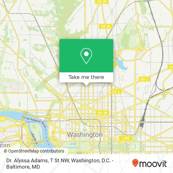 Dr. Alyssa Adams, T St NW map