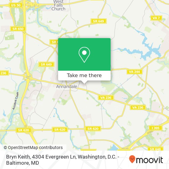 Mapa de Bryn Keith, 4304 Evergreen Ln