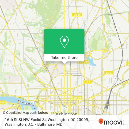 16th St St NW Euclid St, Washington, DC 20009 map