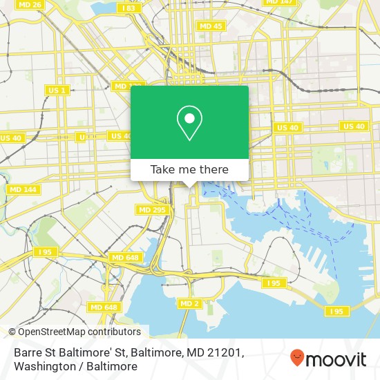 Mapa de Barre St Baltimore' St, Baltimore, MD 21201