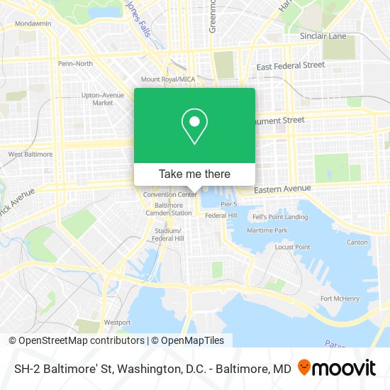 Mapa de SH-2 Baltimore' St