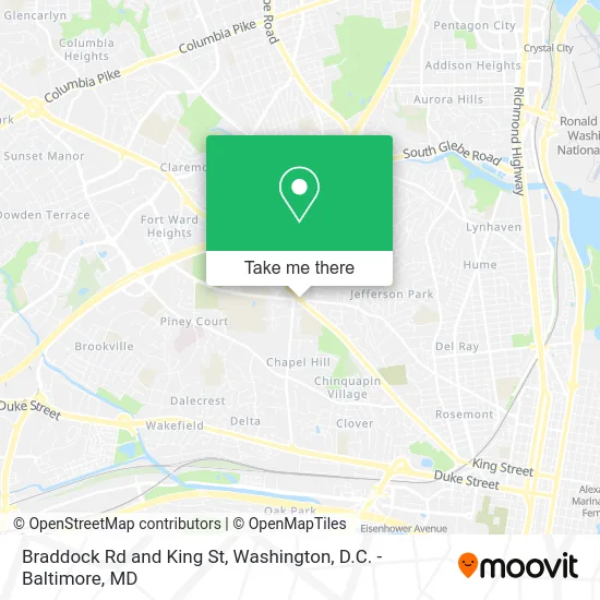 Braddock Rd and King St map