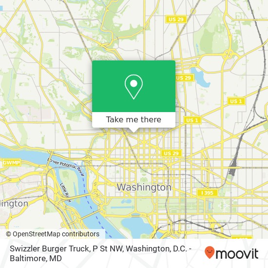 Swizzler Burger Truck, P St NW map