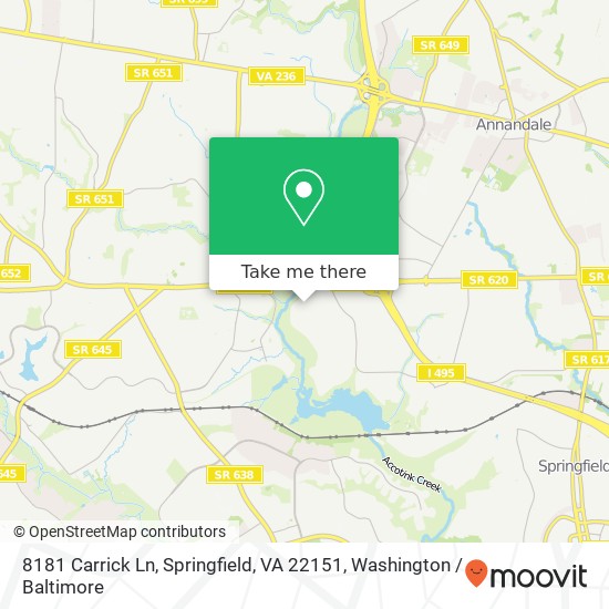 8181 Carrick Ln, Springfield, VA 22151 map