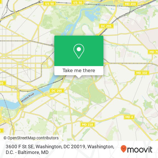 3600 F St SE, Washington, DC 20019 map