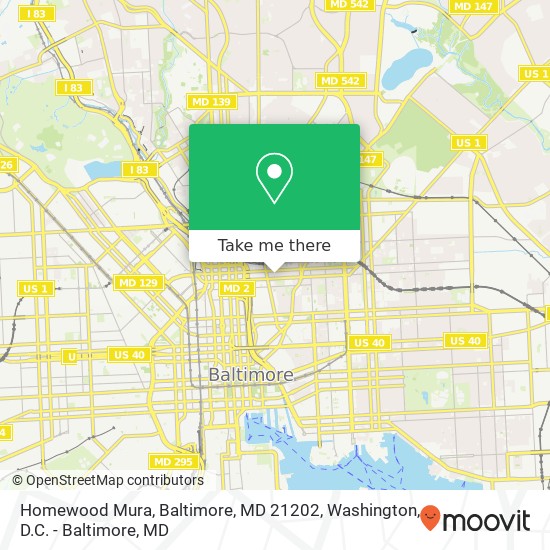 Homewood Mura, Baltimore, MD 21202 map