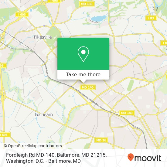 Mapa de Fordleigh Rd MD-140, Baltimore, MD 21215