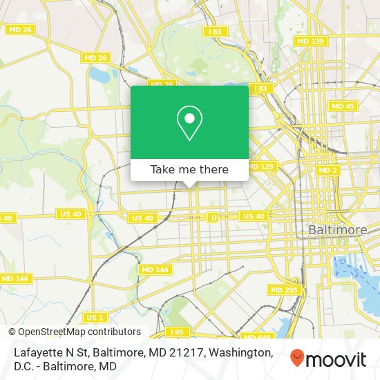 Mapa de Lafayette N St, Baltimore, MD 21217
