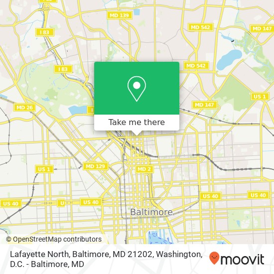 Lafayette North, Baltimore, MD 21202 map