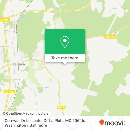 Mapa de Cornwall Dr Leicester Dr, La Plata, MD 20646