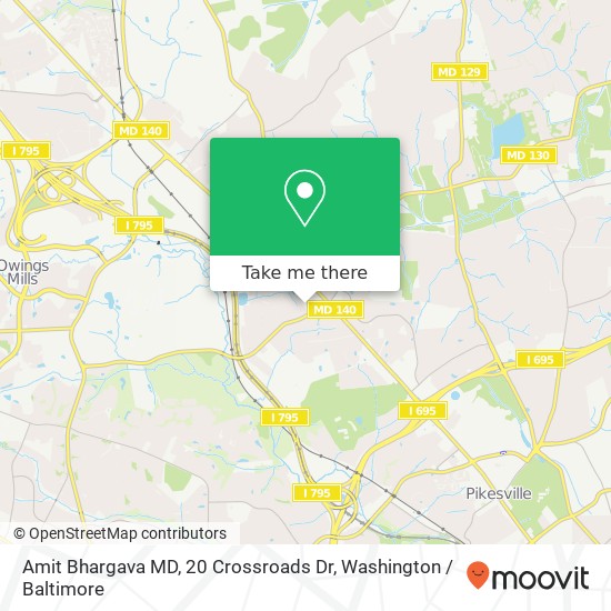 Amit Bhargava MD, 20 Crossroads Dr map