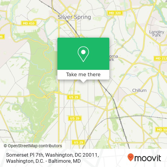 Mapa de Somerset Pl 7th, Washington, DC 20011