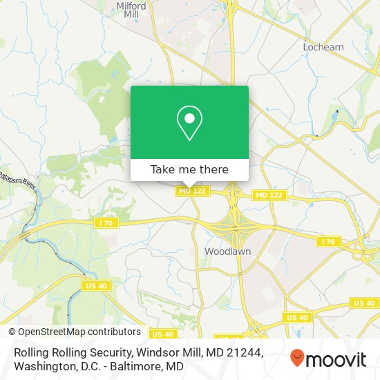 Mapa de Rolling Rolling Security, Windsor Mill, MD 21244