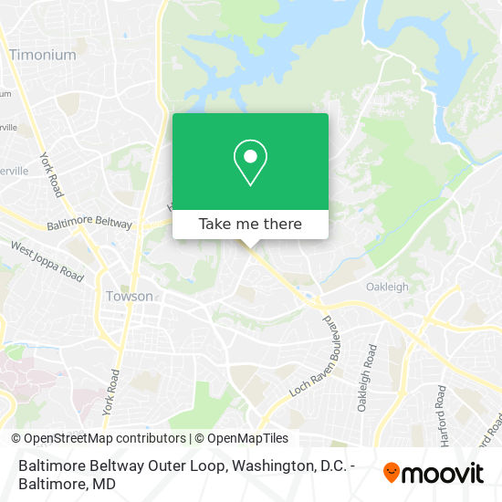 Mapa de Baltimore Beltway Outer Loop