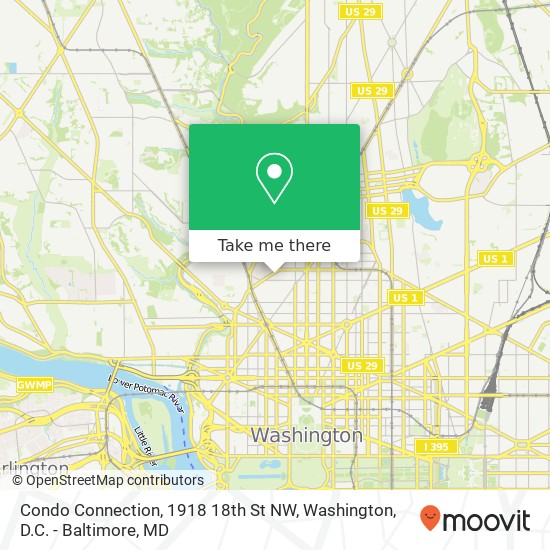 Mapa de Condo Connection, 1918 18th St NW