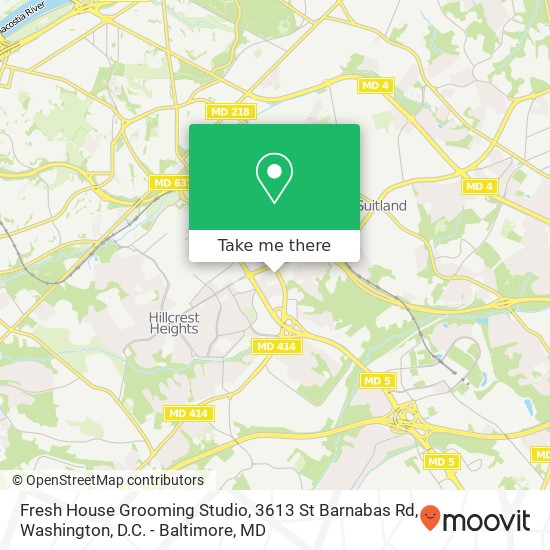 Mapa de Fresh House Grooming Studio, 3613 St Barnabas Rd